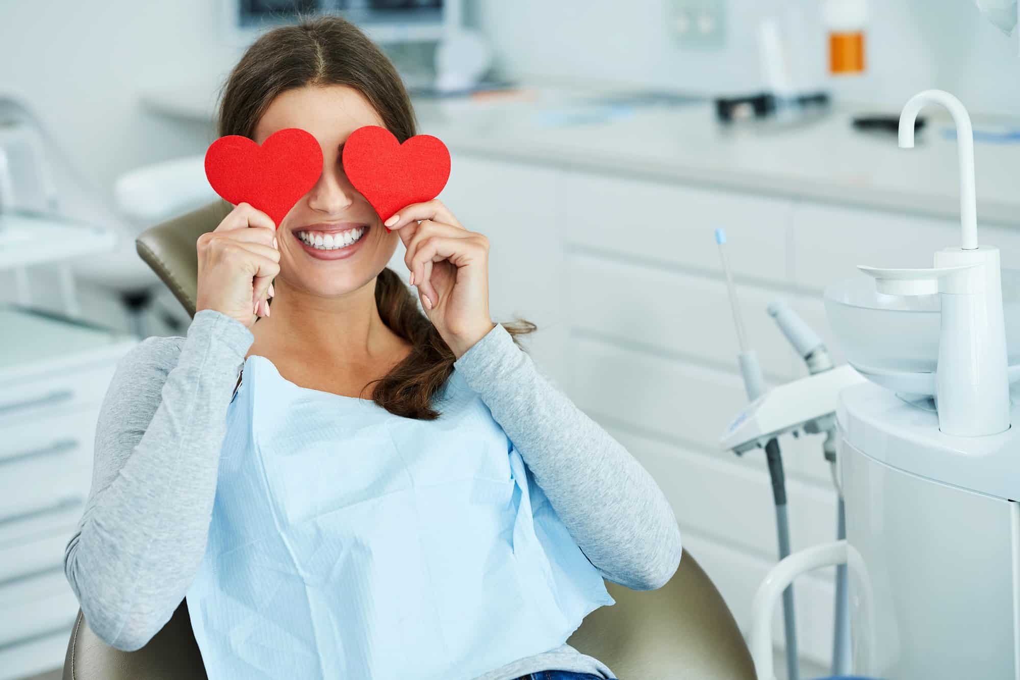 woman getting veneers for valentine's day